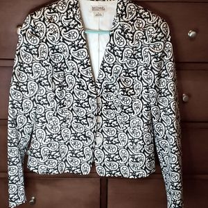 Michael Kors Women's Paisley Blazer Black & White